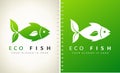 Fish logo vector. fins leaf.